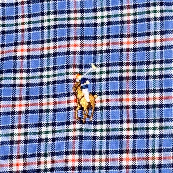 Ralph Lauren Button Front Shirt Men's Size XL Blue Plaid L/S Embroidered Pony - Picture 3 of 7